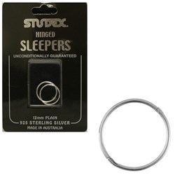 STUDEX Small plain sleepers 12mm sterling silver (925)